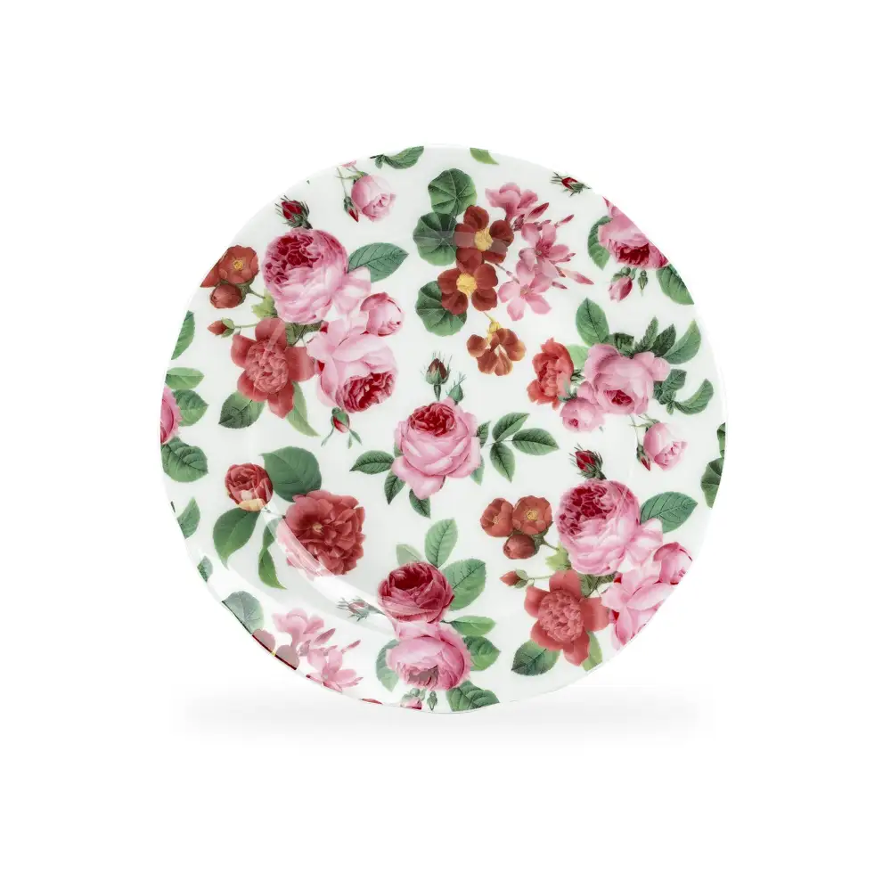 Cabbage Roses Bone China Dessert Plate