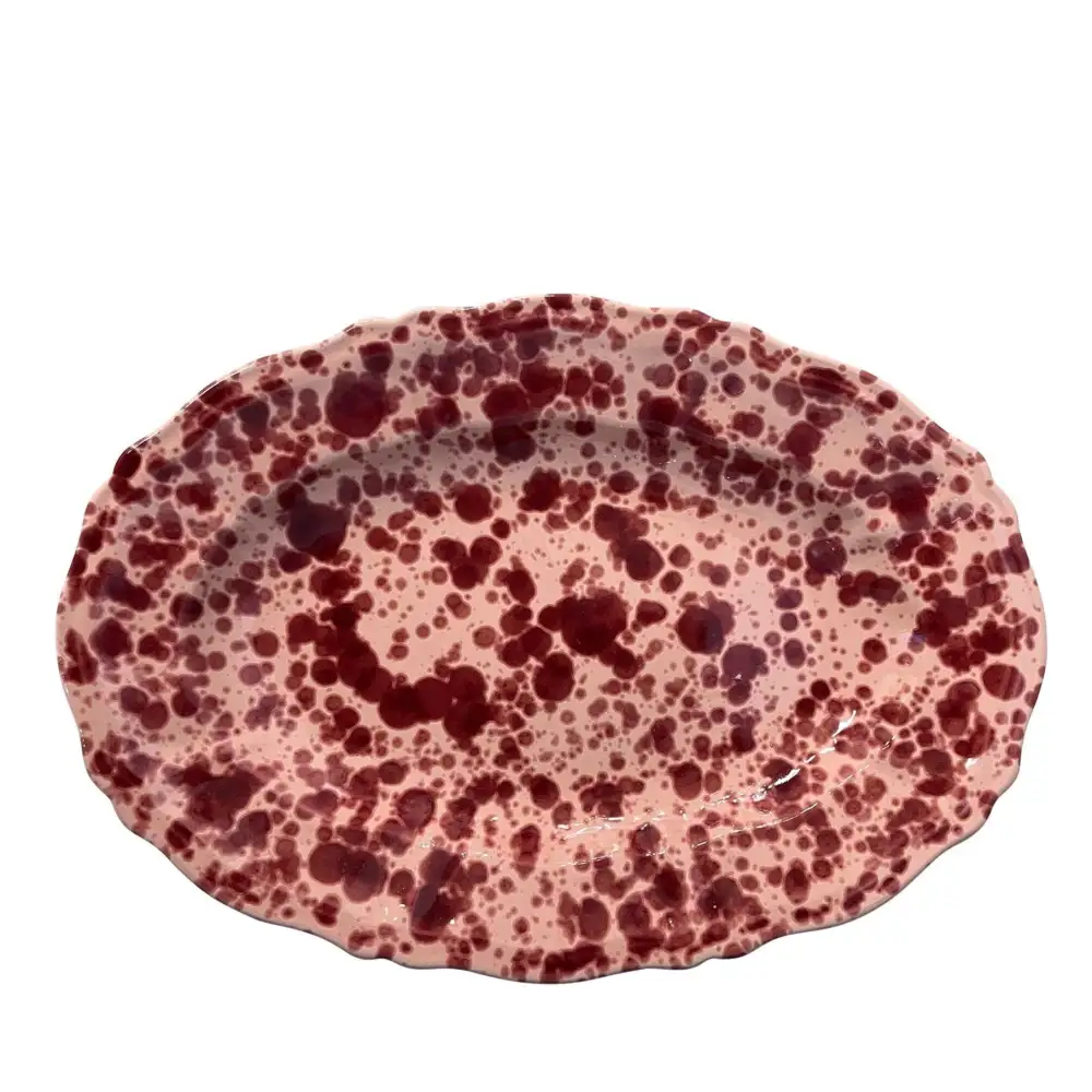 Artisan-Made Scalloped Ceramic Serving Platter