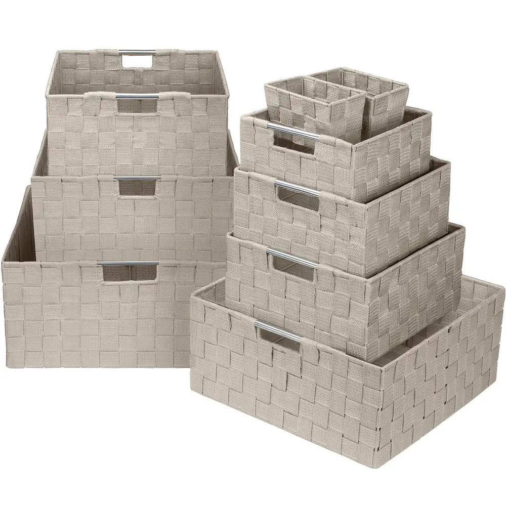 Basket Bin Set Double Woven Pack