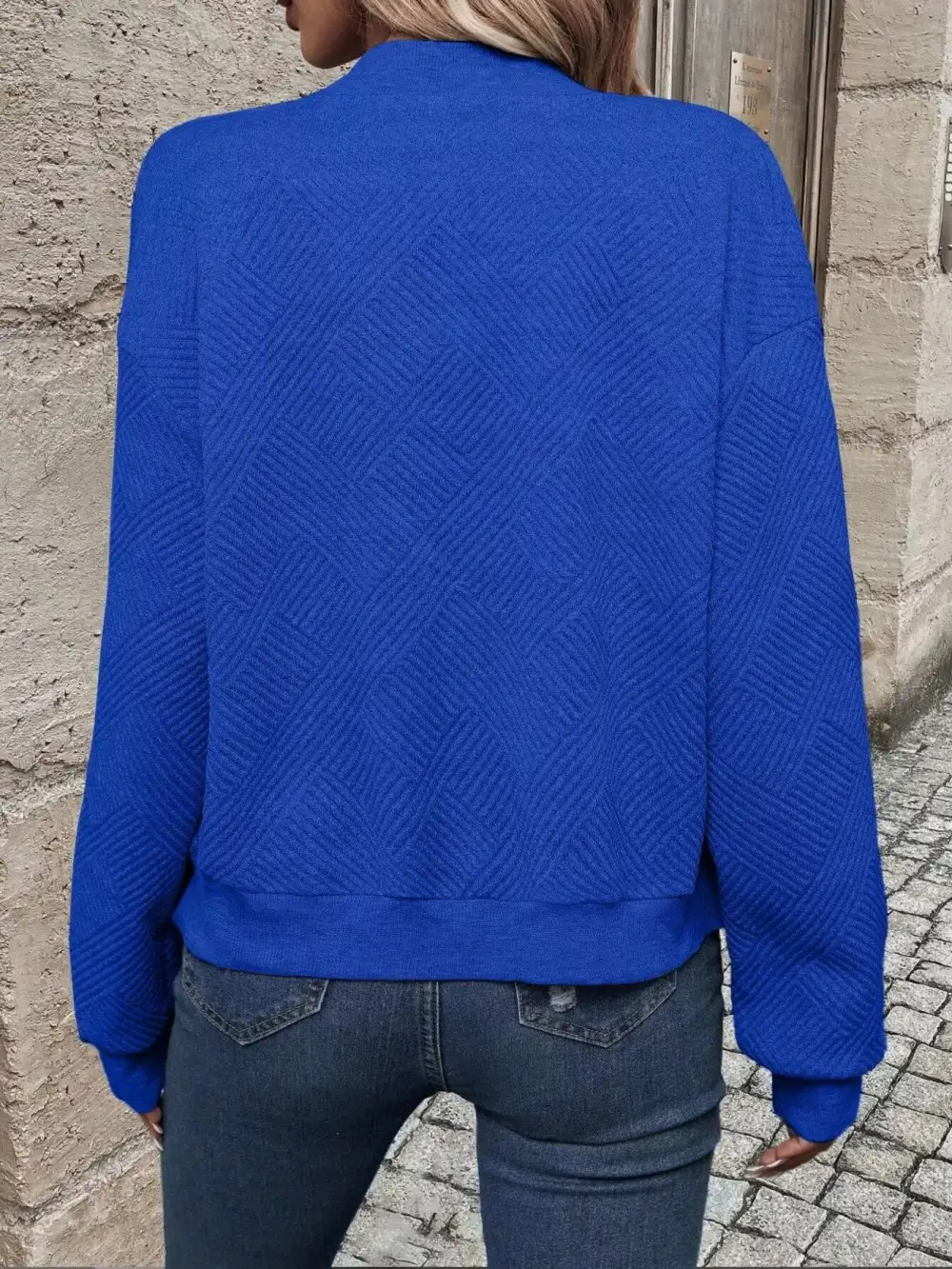Refined Zip-Up Textured Jacket