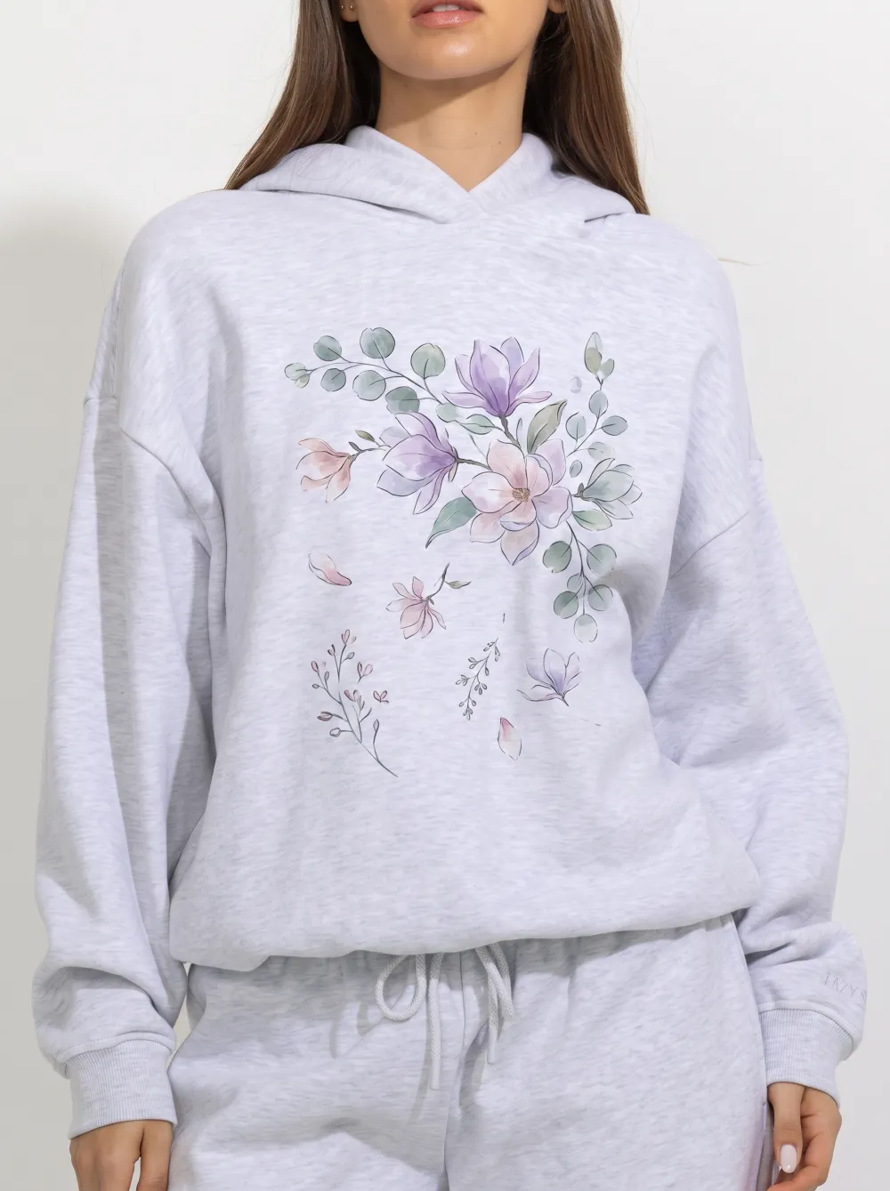Women's Floral Lover Watercolor Magnolia Printed Hoodie