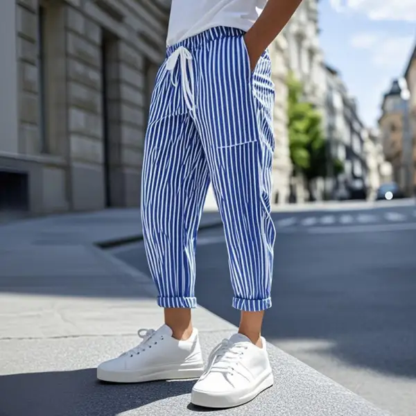 Textured Cotton Pants