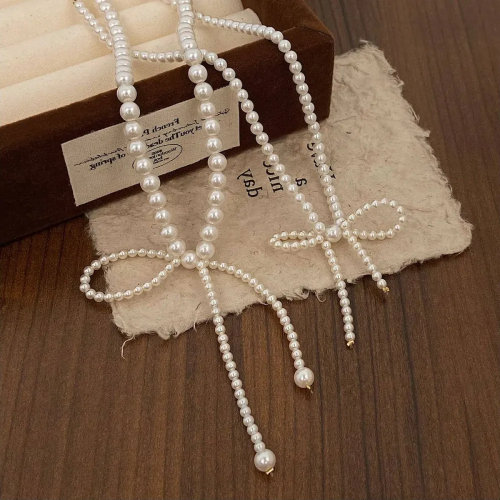 Pearl Bow Necklace