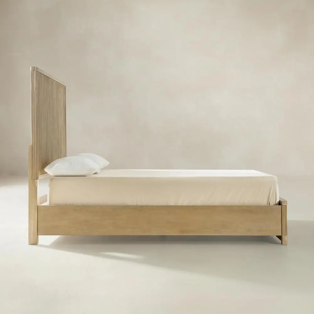Fluted Textured Wood Bed