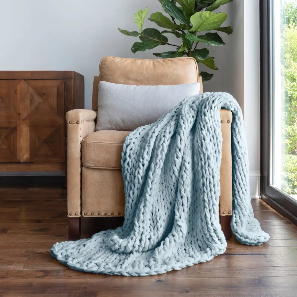 Chunky Knit Throw Blanket