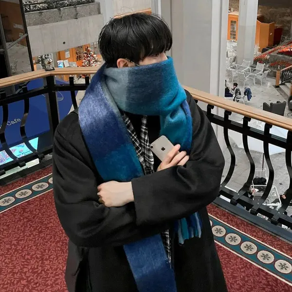Long Striped Cotton Scarf