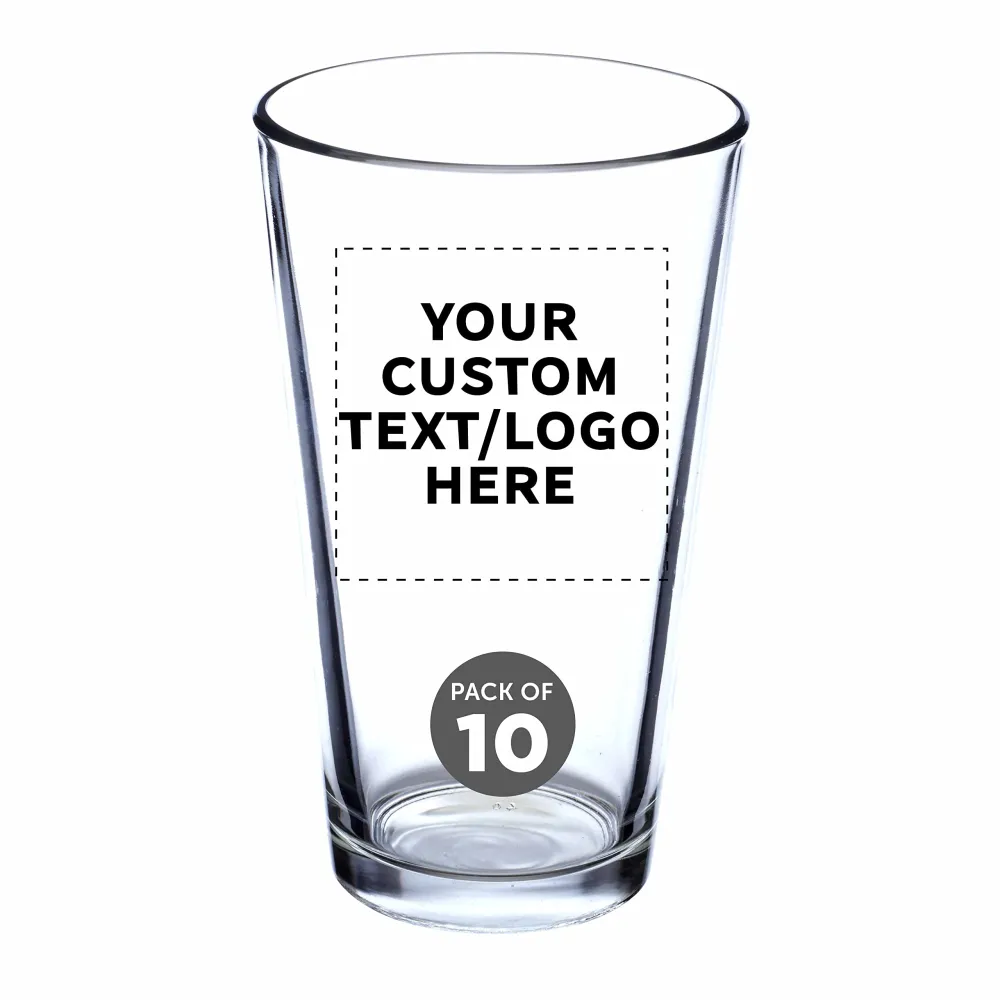 Custom Logo and Text Pint Glasses