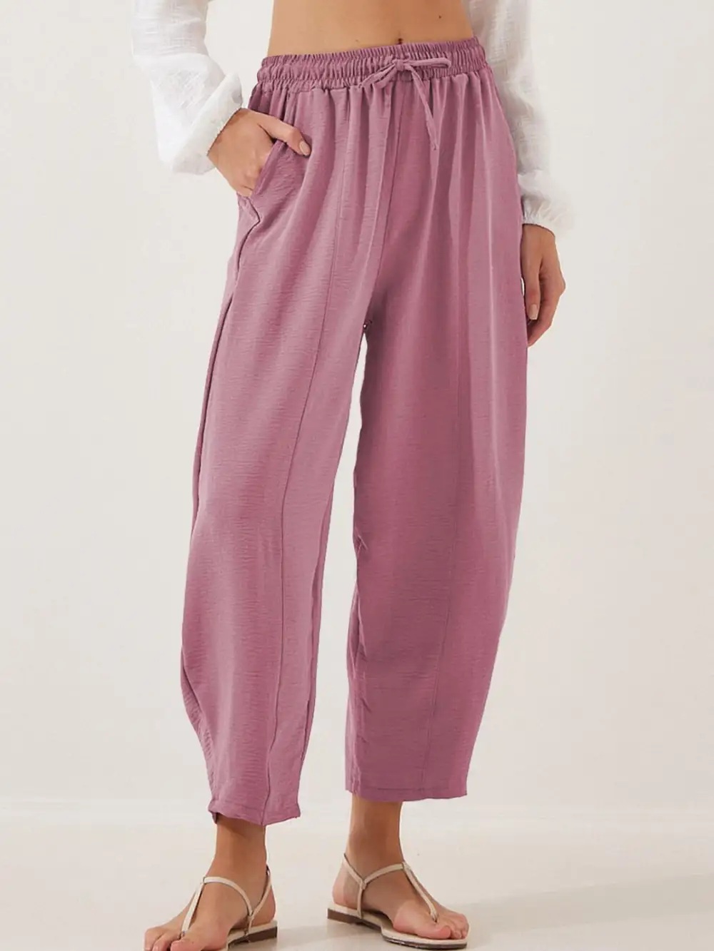 Full Size Drawtising Cropped Jogger Pants Plus Size