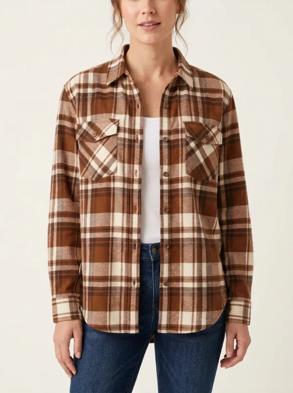 Soft Plaid Checkered Plaid Long-Sleeve Shirt