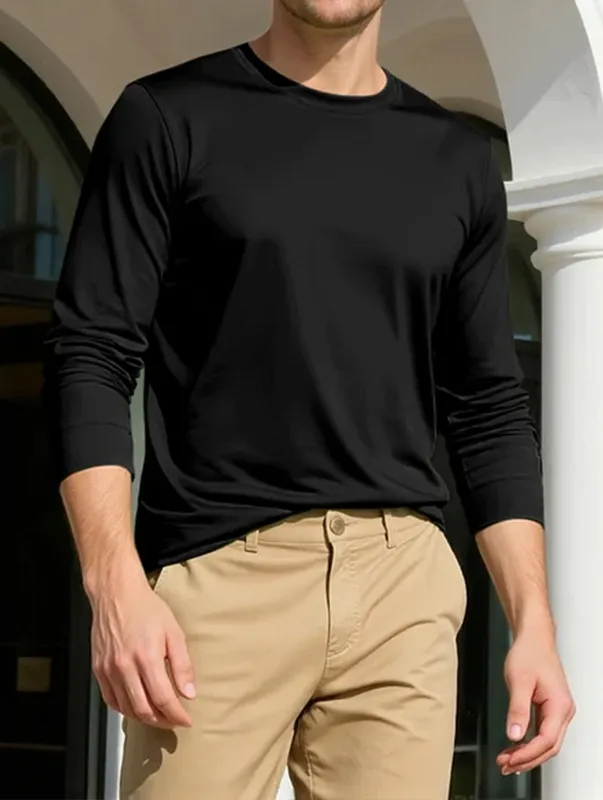 Black Soft Knit Sweater Clean Cut