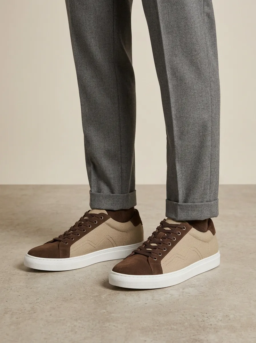 Men's Minimalist Suede Canvas Casual Sneakers