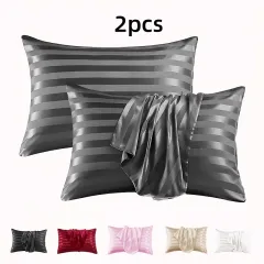 2-Pack Striped Satin Pillowcases