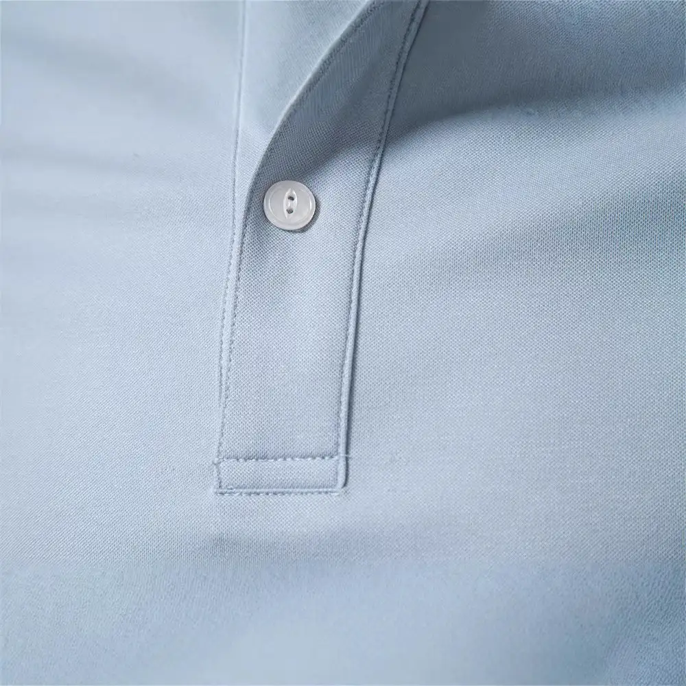Ribbed Short Sleeve Cotton Polo Shirt