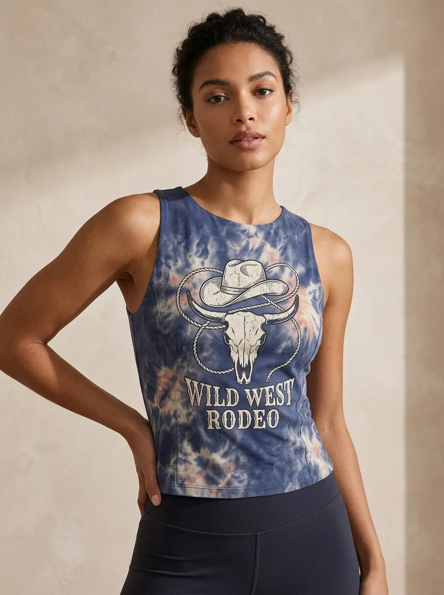 Tie-Dye Western Rodeo Soul Tank Top