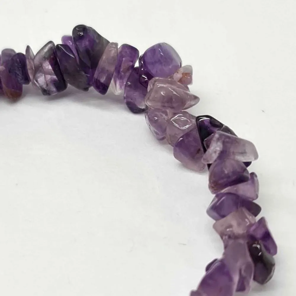 Chip-Stone Stretch Gemstone Crystal Bracelet