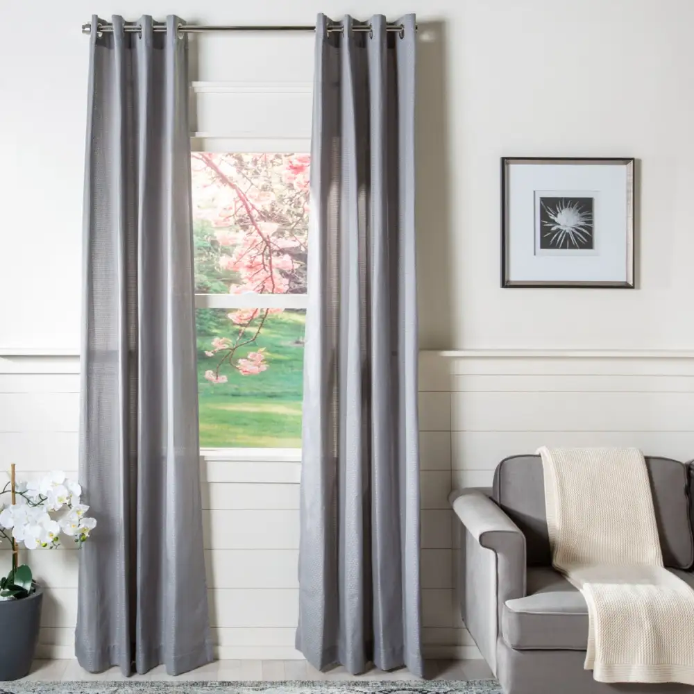 Semi-Sheer Eyelet Modern Curtain Panel