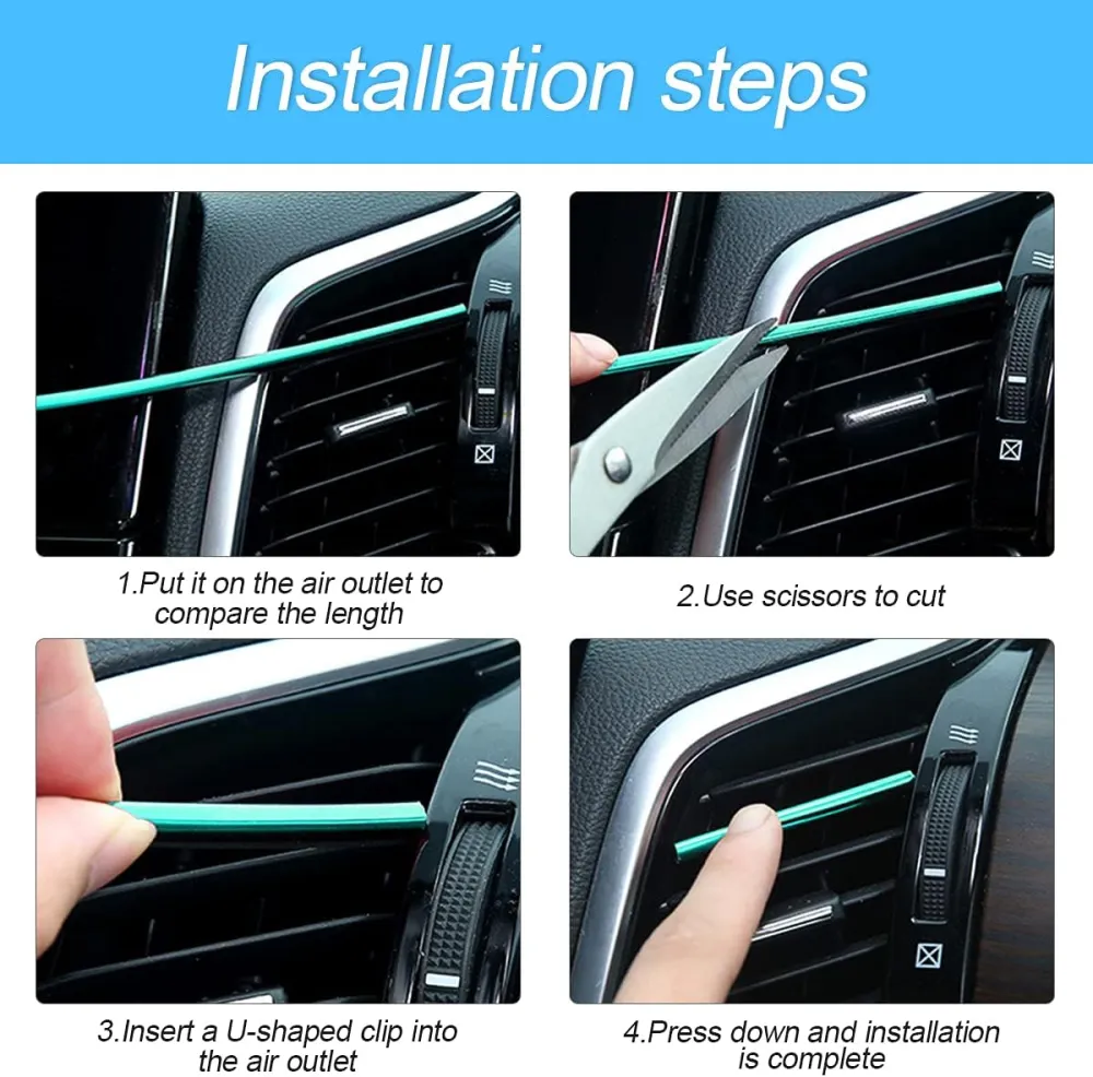 Car Air Vent Trim Strip Set