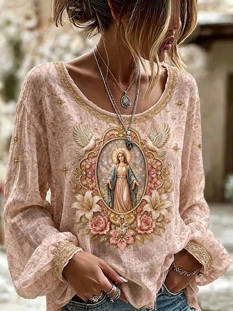 Women's Assumption of Mary Print T-shirt