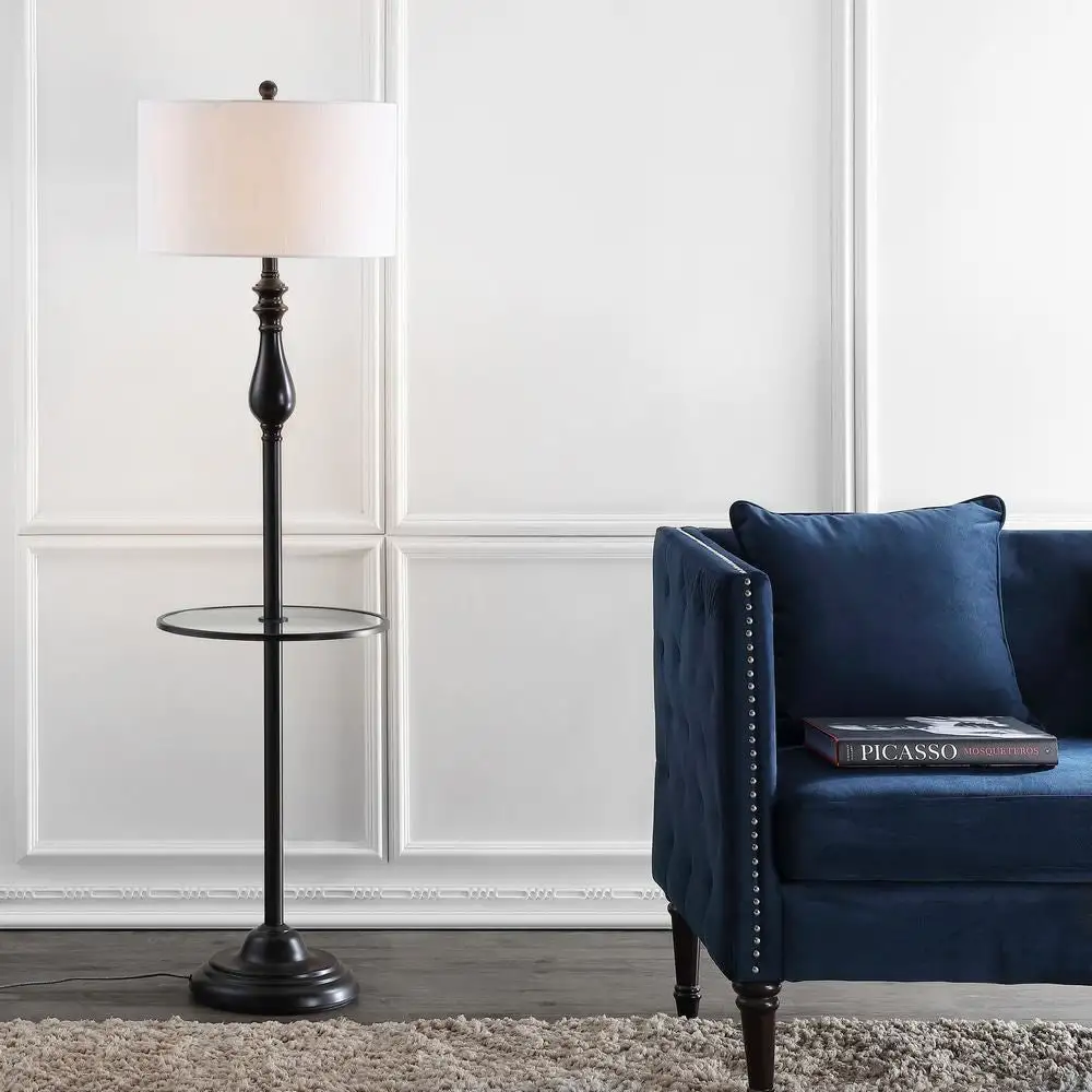 Metal Glass LED Side Table And Floor Lamp