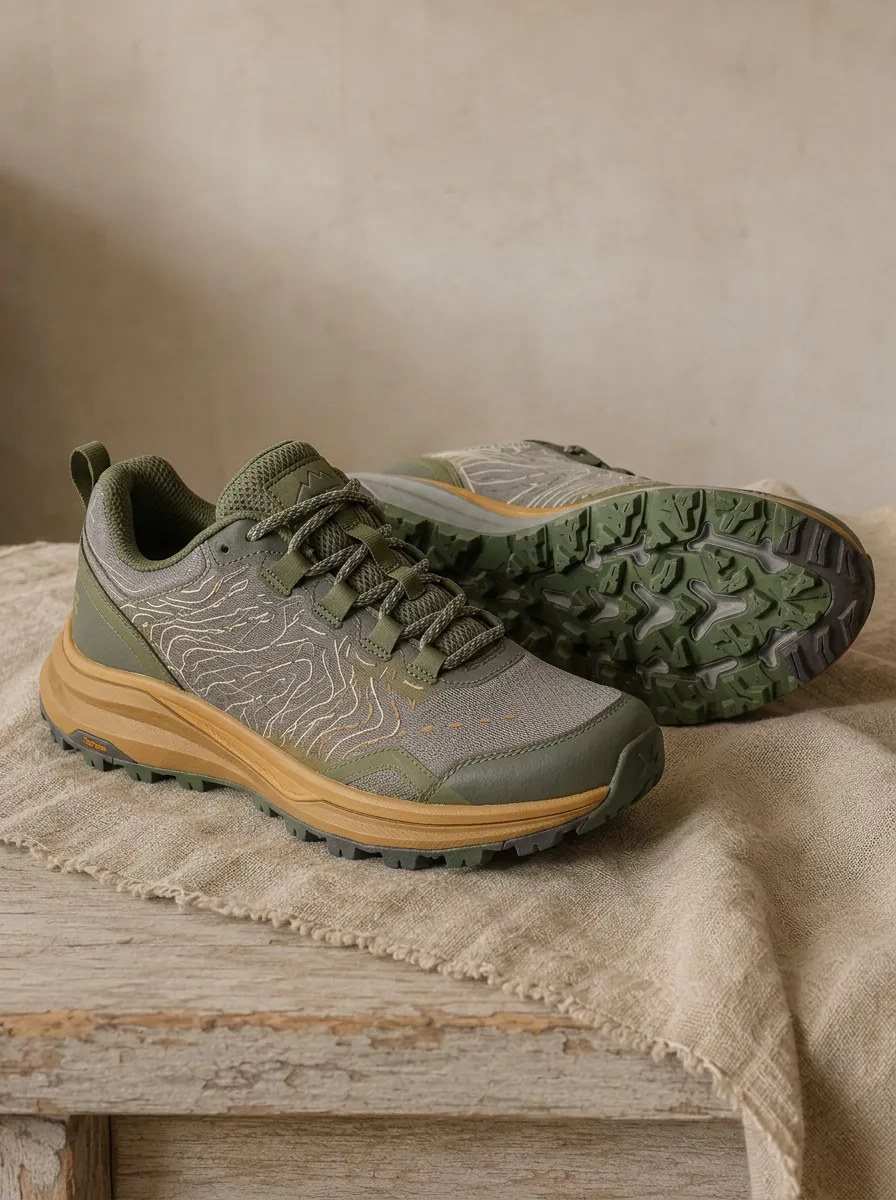 Women's Tempo Hiking Lover Topographic Map Printed Sneakers