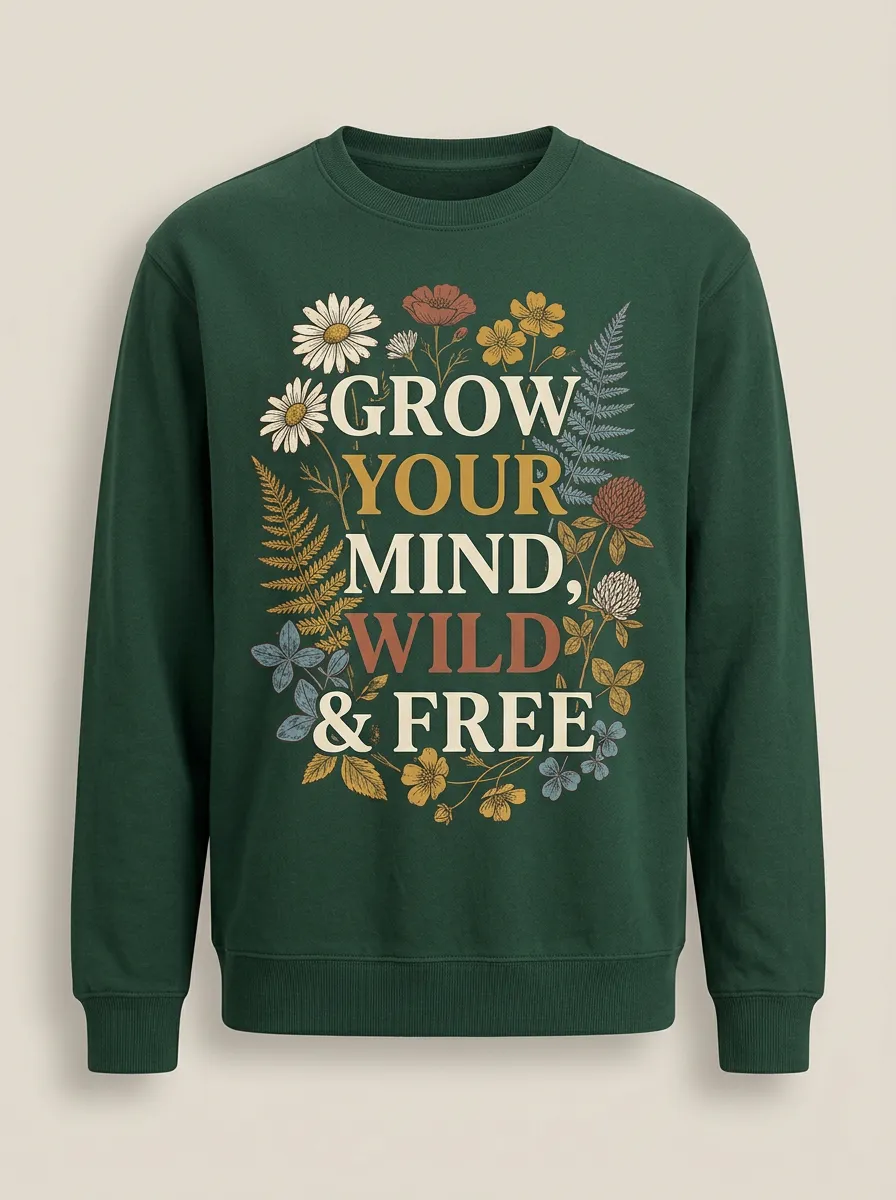 Grow Your Mind Wild And Free Floral Sweatshirt