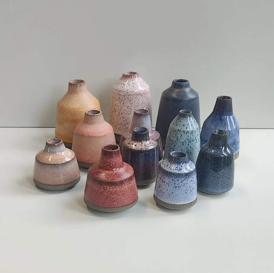 Sculptural Stoneware Bud Vase