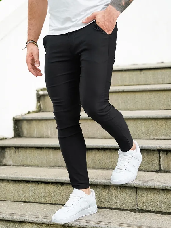 Black Slim Fit Stretch Pants