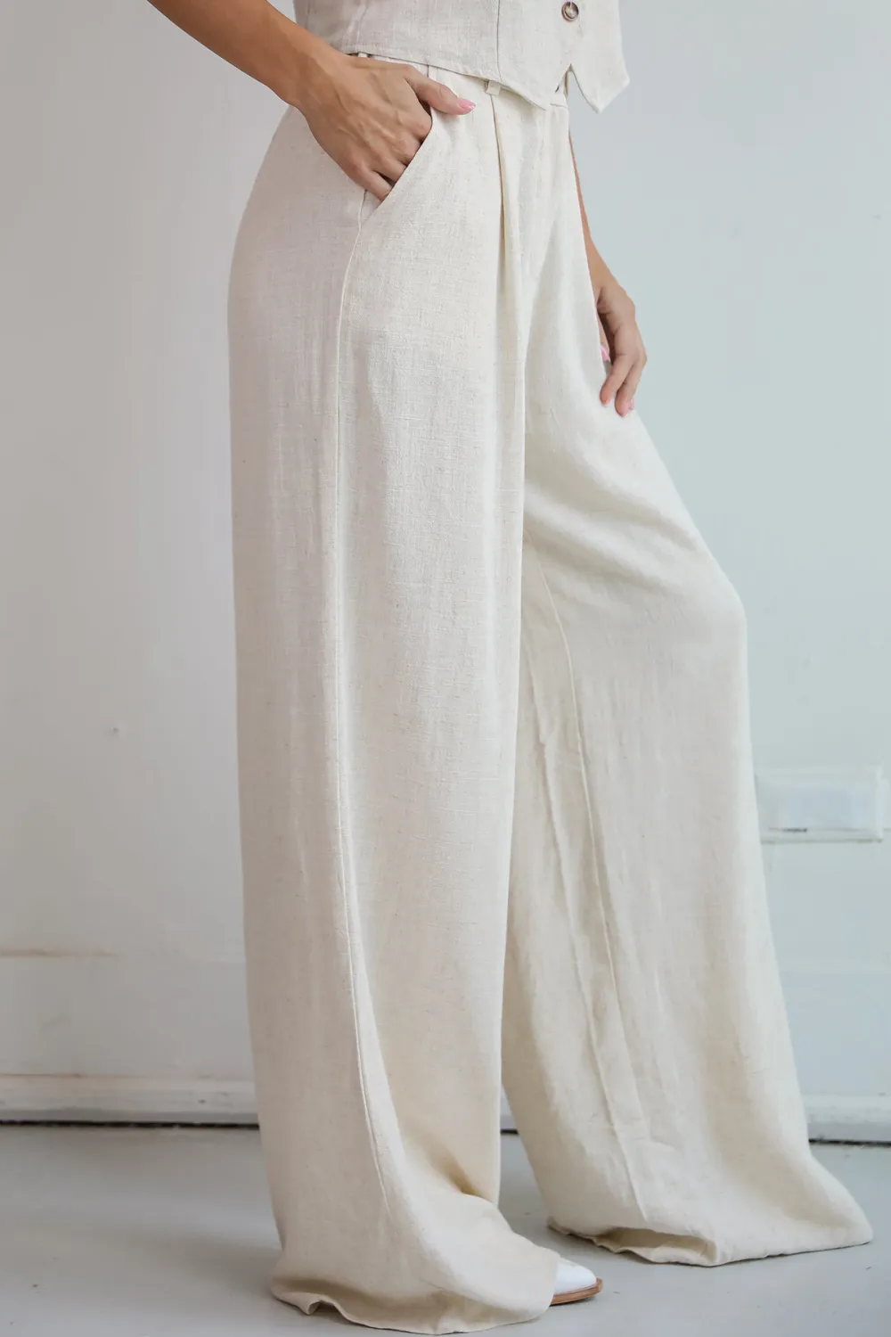Linen Belt Loops Pants