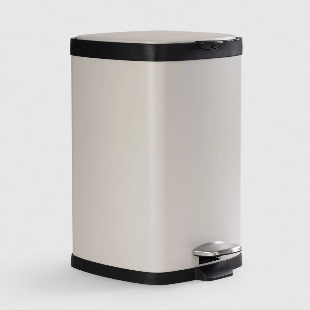 White Black Large Pedal Bin