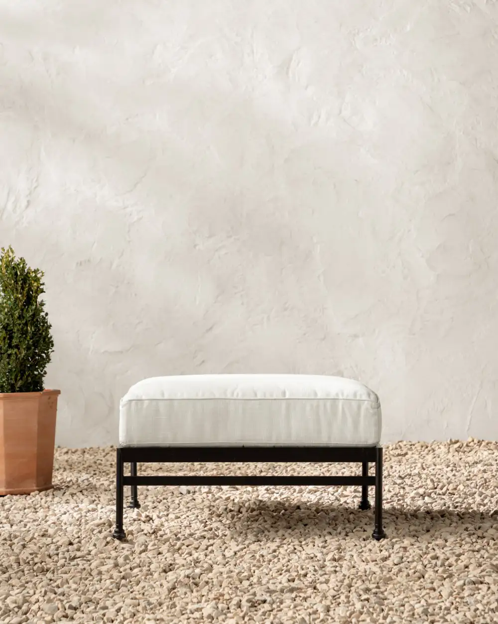 Curved Aluminum Ottoman