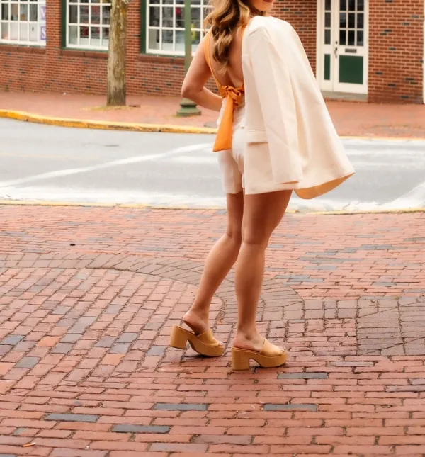 Cream Stretch Blend Jacket