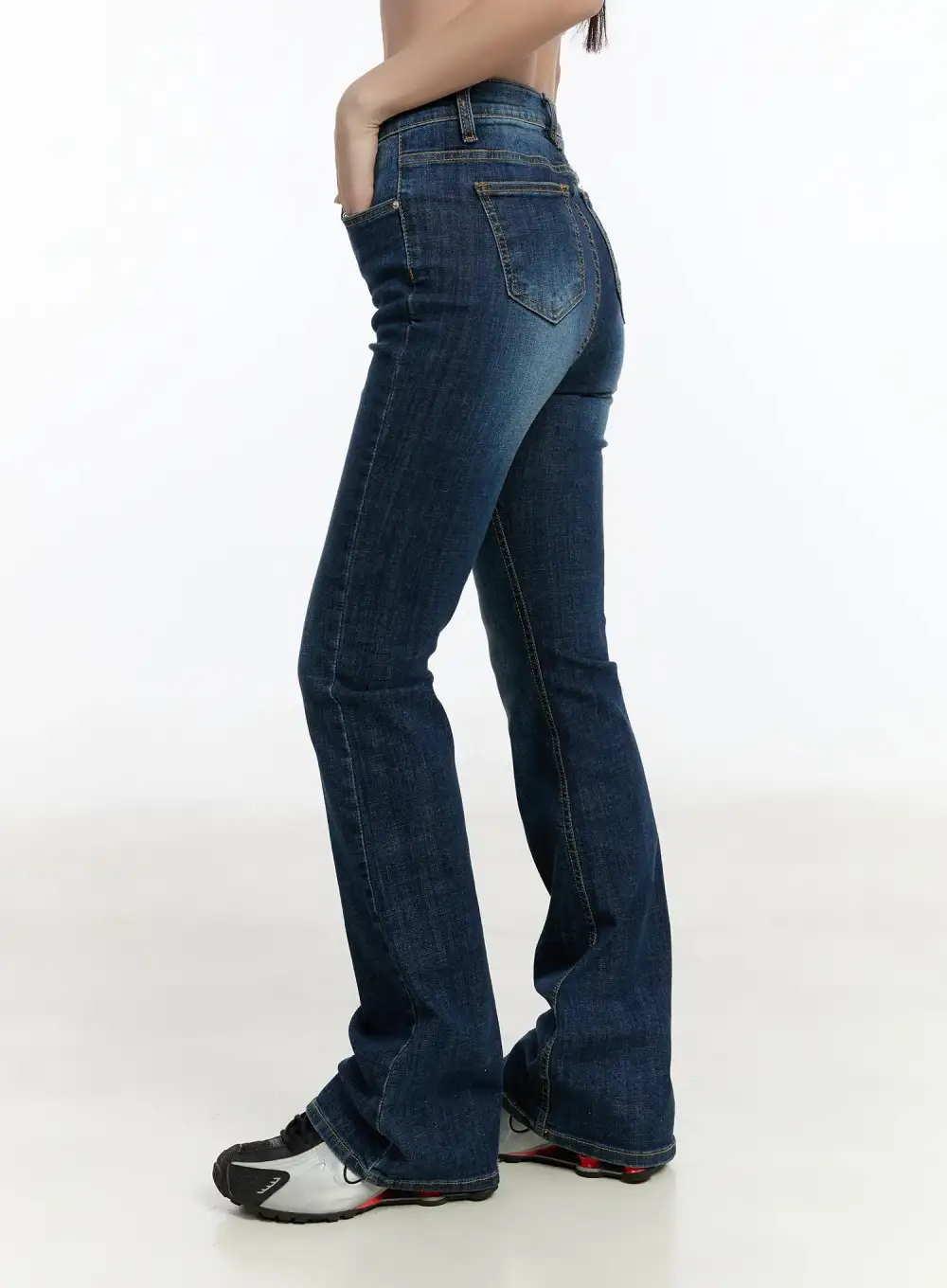Slim-Fit High Waist Bootcut Jeans