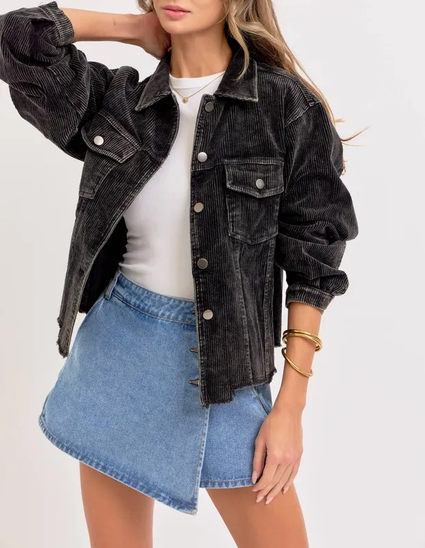 Tan Relaxed Button Detail Jacket