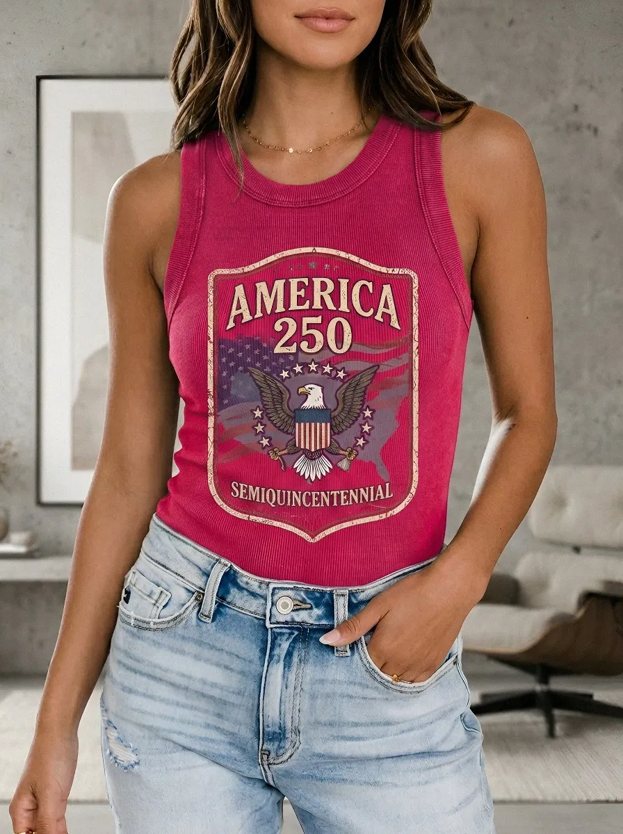 America Patriotic Eagle Tank Top