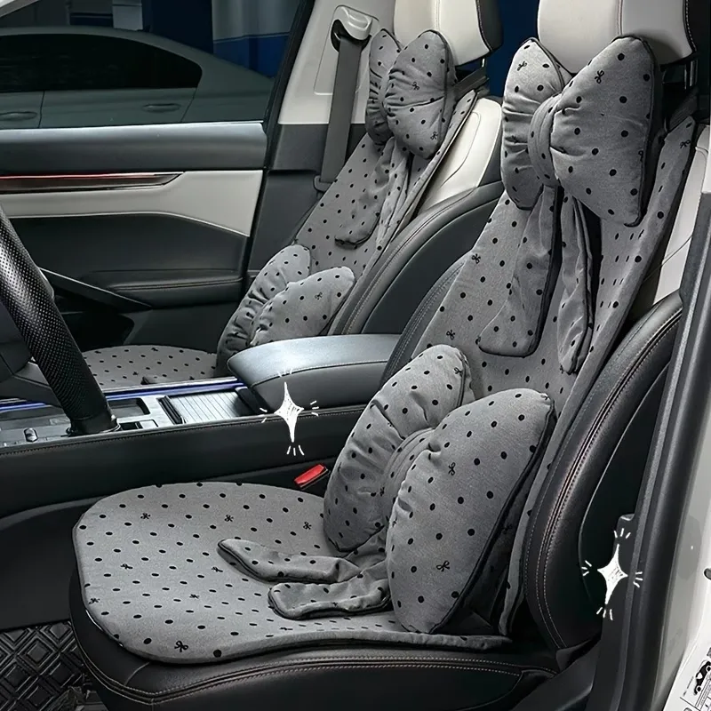 Polka Dot Bow Car Pillow