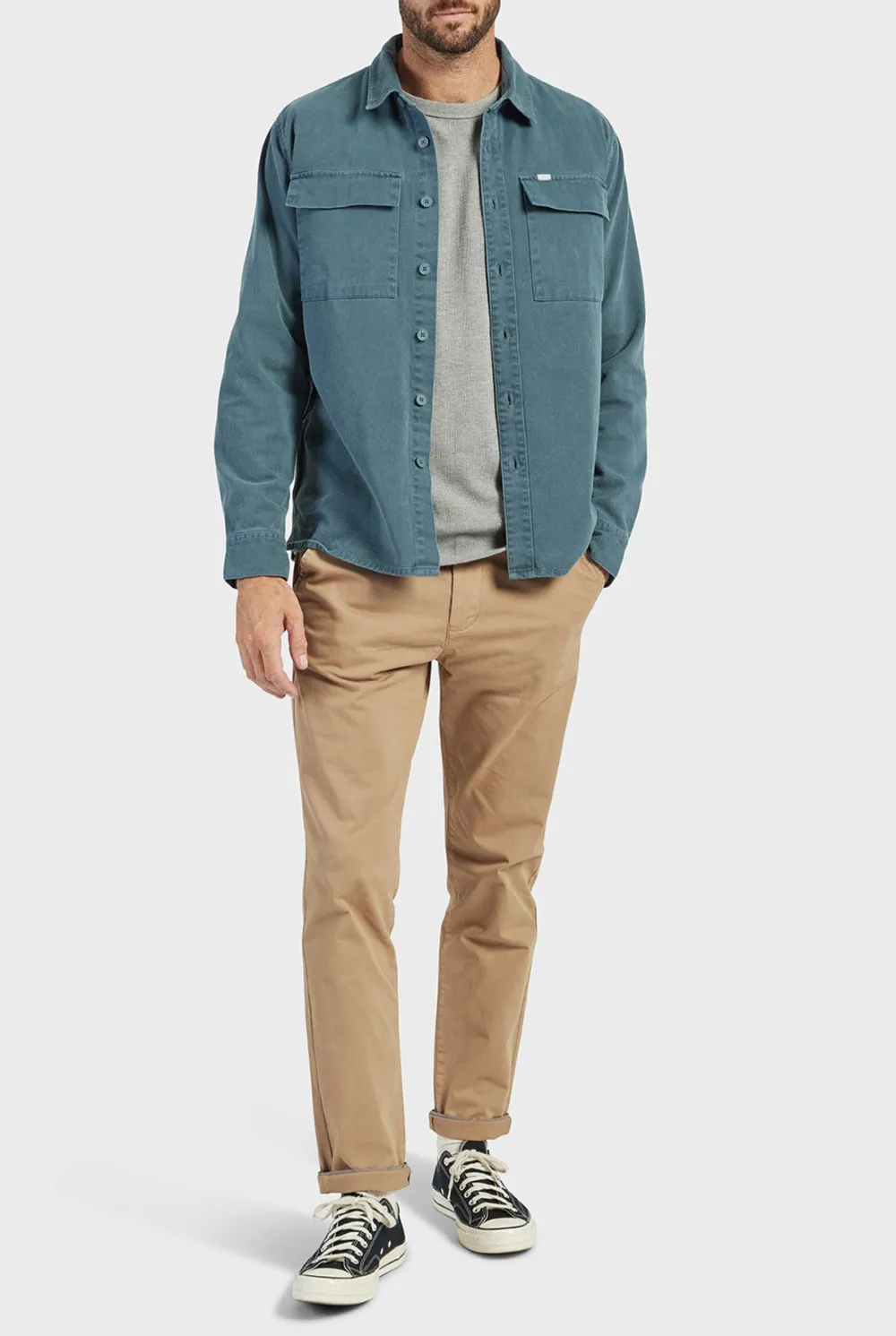 Casual Style Overshirt-Aloe beige