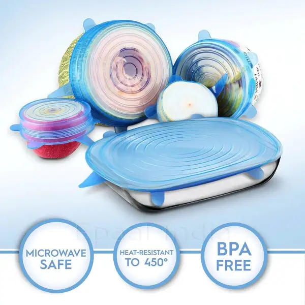 Super Stretch Silicon Lids - Set of 6Pcs
