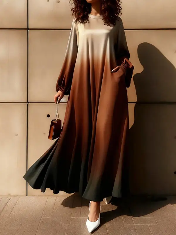 Elasticity Long Neck Maxi Dress