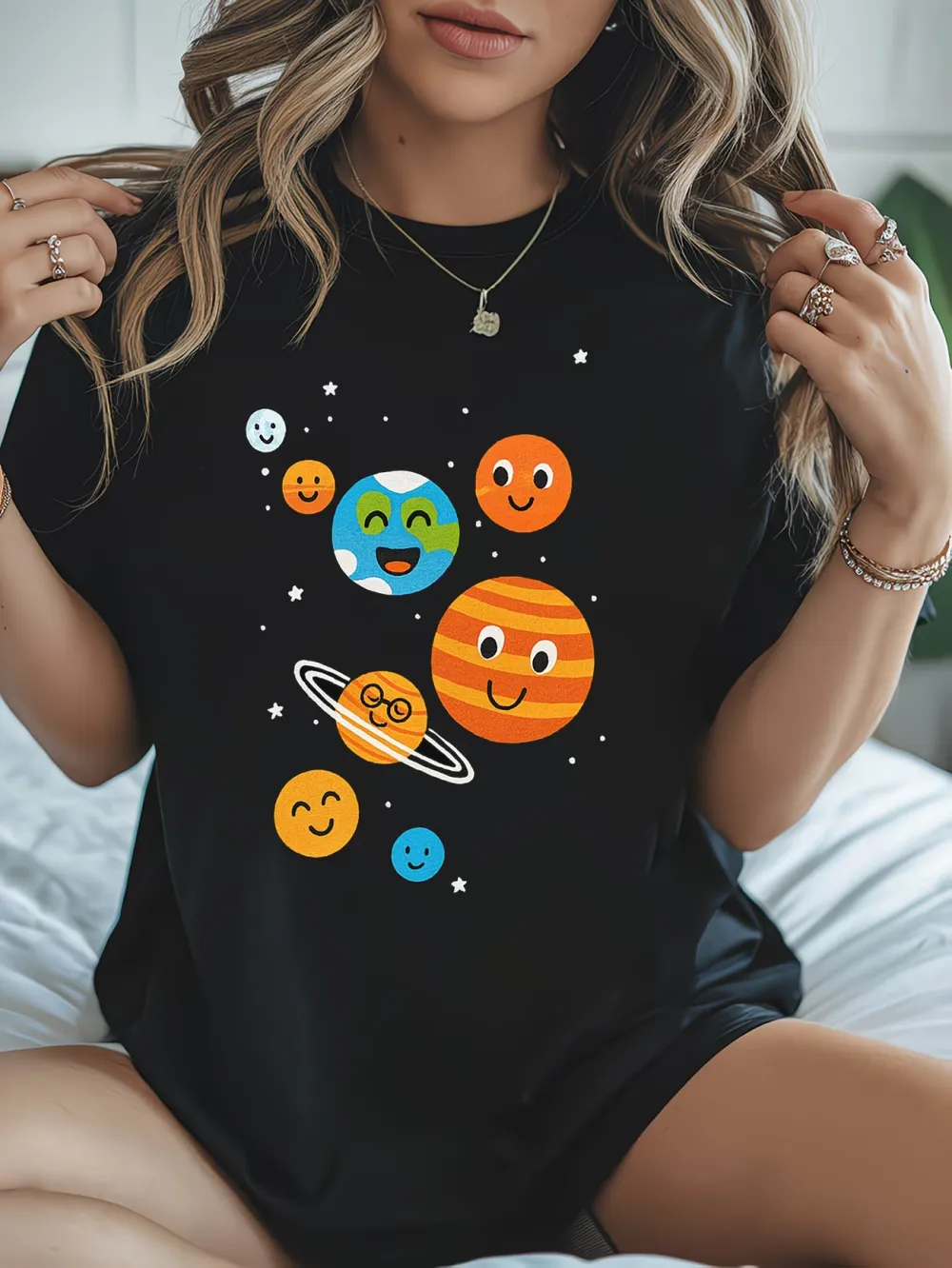 Cartoon Planet Printed T-Shirt