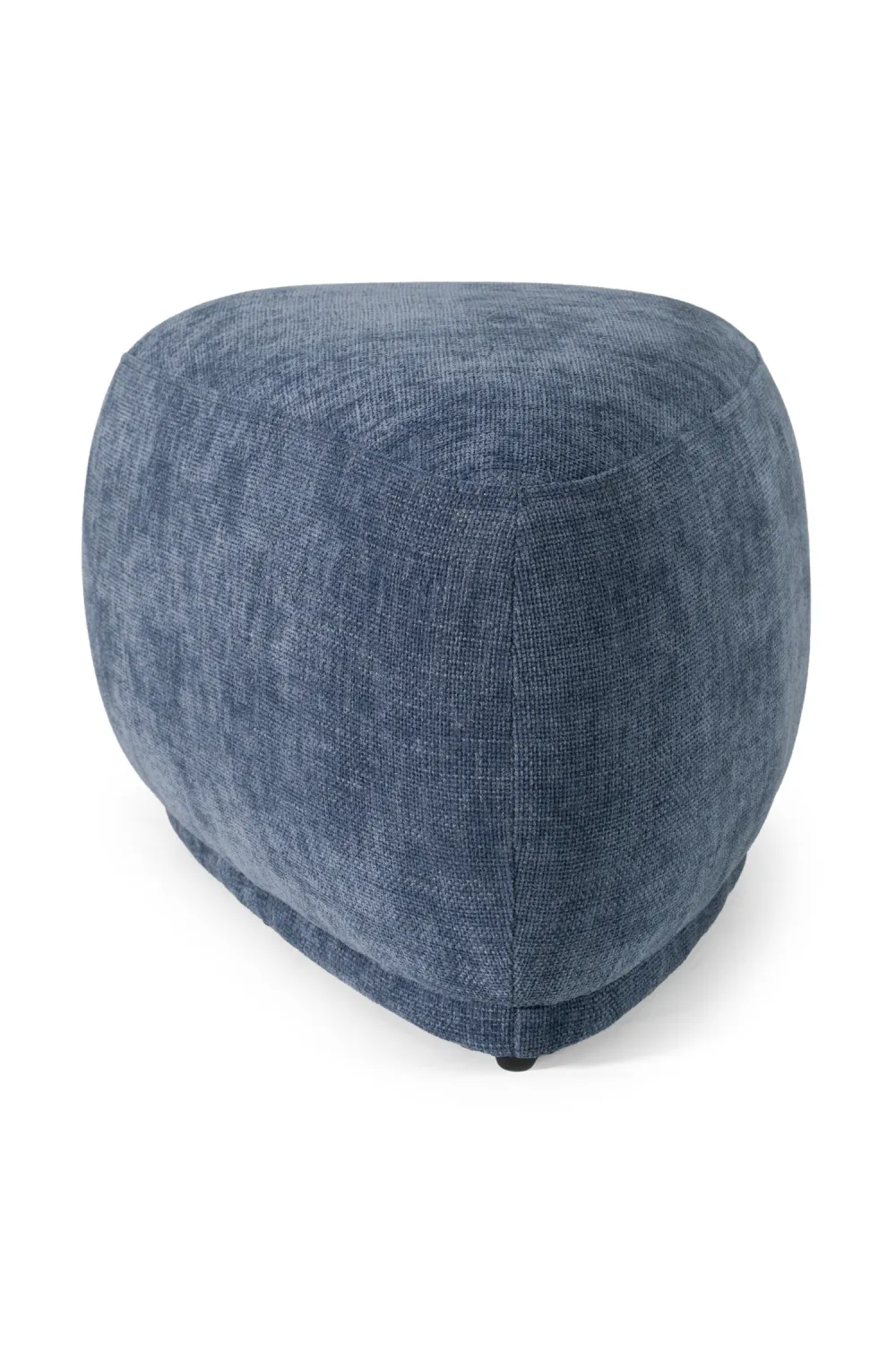 Scalloped Textured Upholstered Ottoman