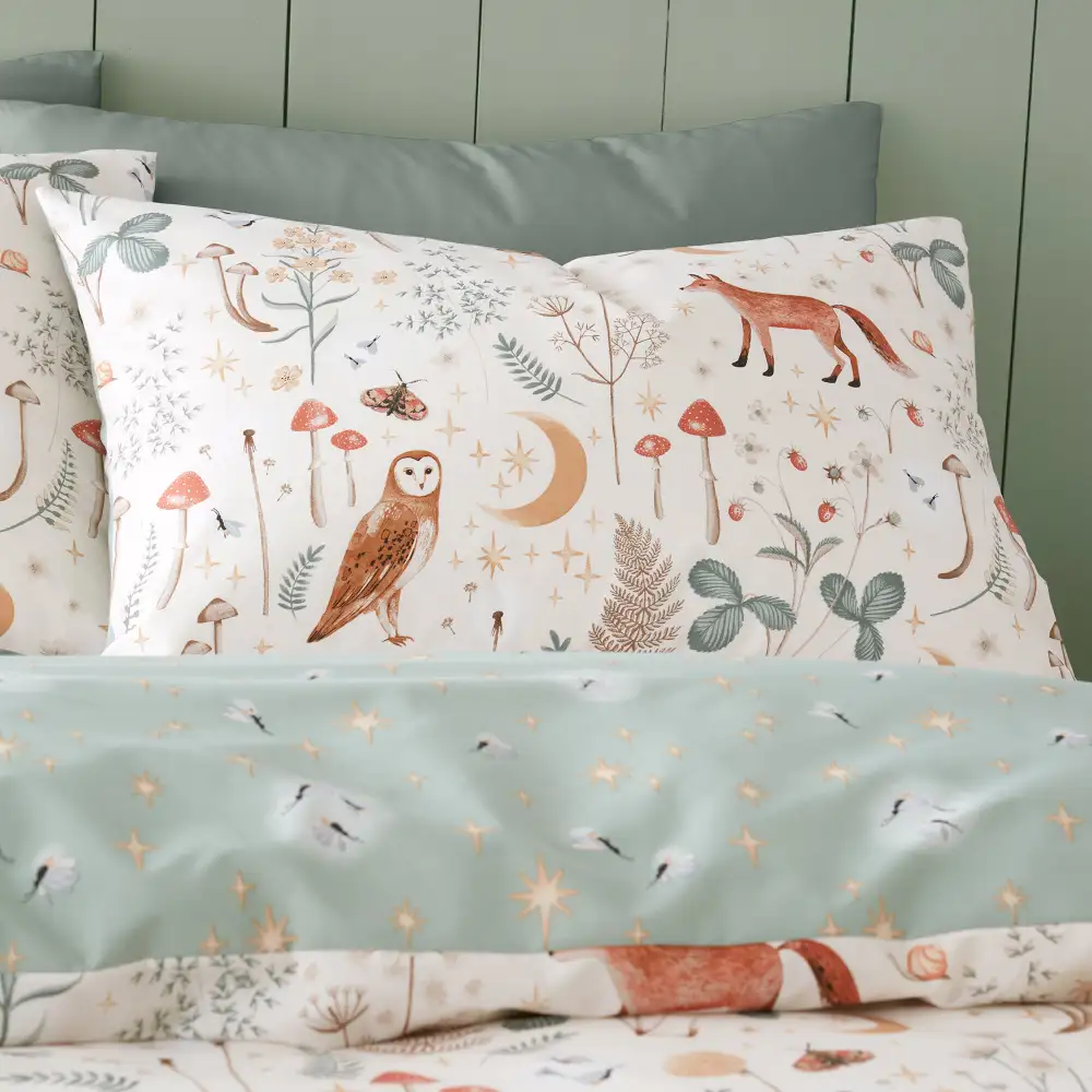 Polished Bedroom Reversible Printed Linen Duvet Cover Set