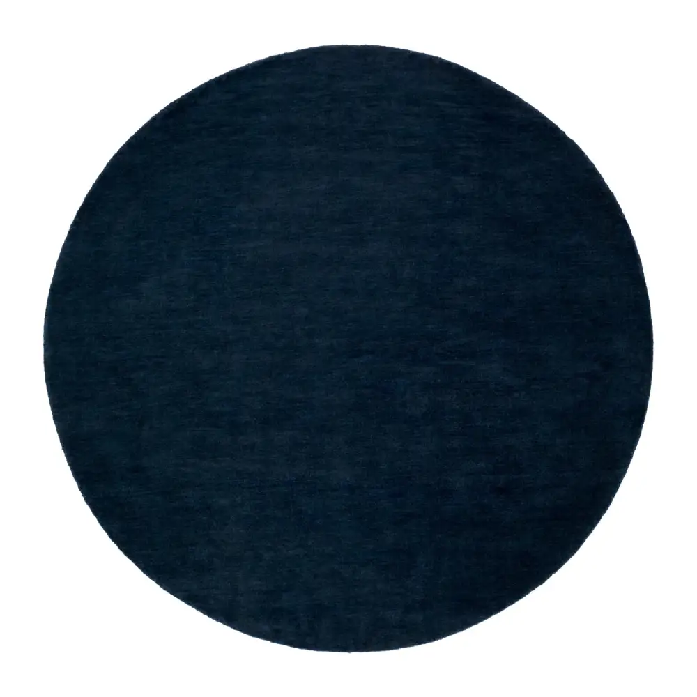 Hand-Loomed Wool Fringe Round Carpet