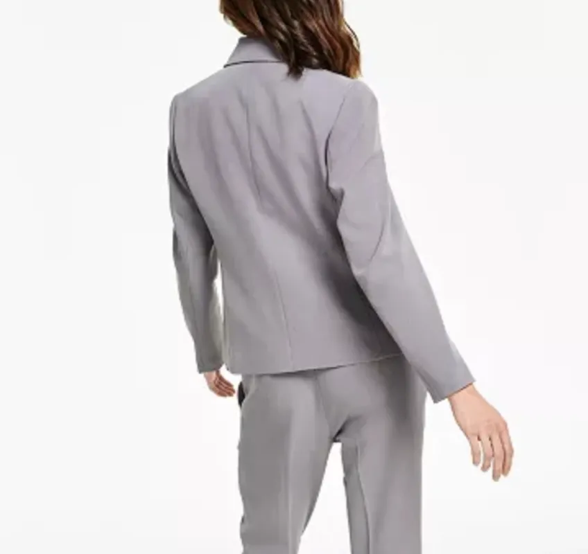 Crepe Notched Collar Long Sleeve Jacket