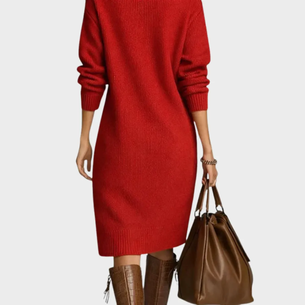 Knit Detail Relaxed Casual Dress