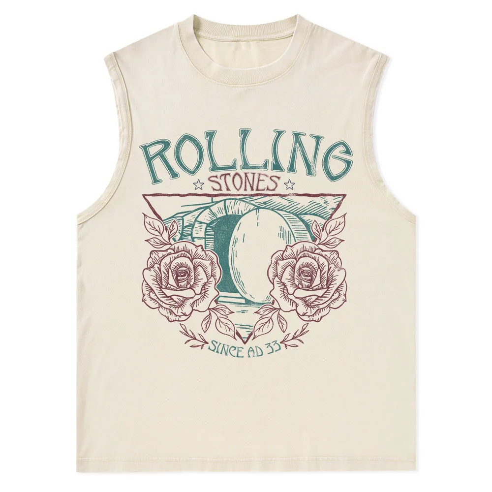 The Stone Was Rolled Away Retro Christian Washed sleeveless Tee