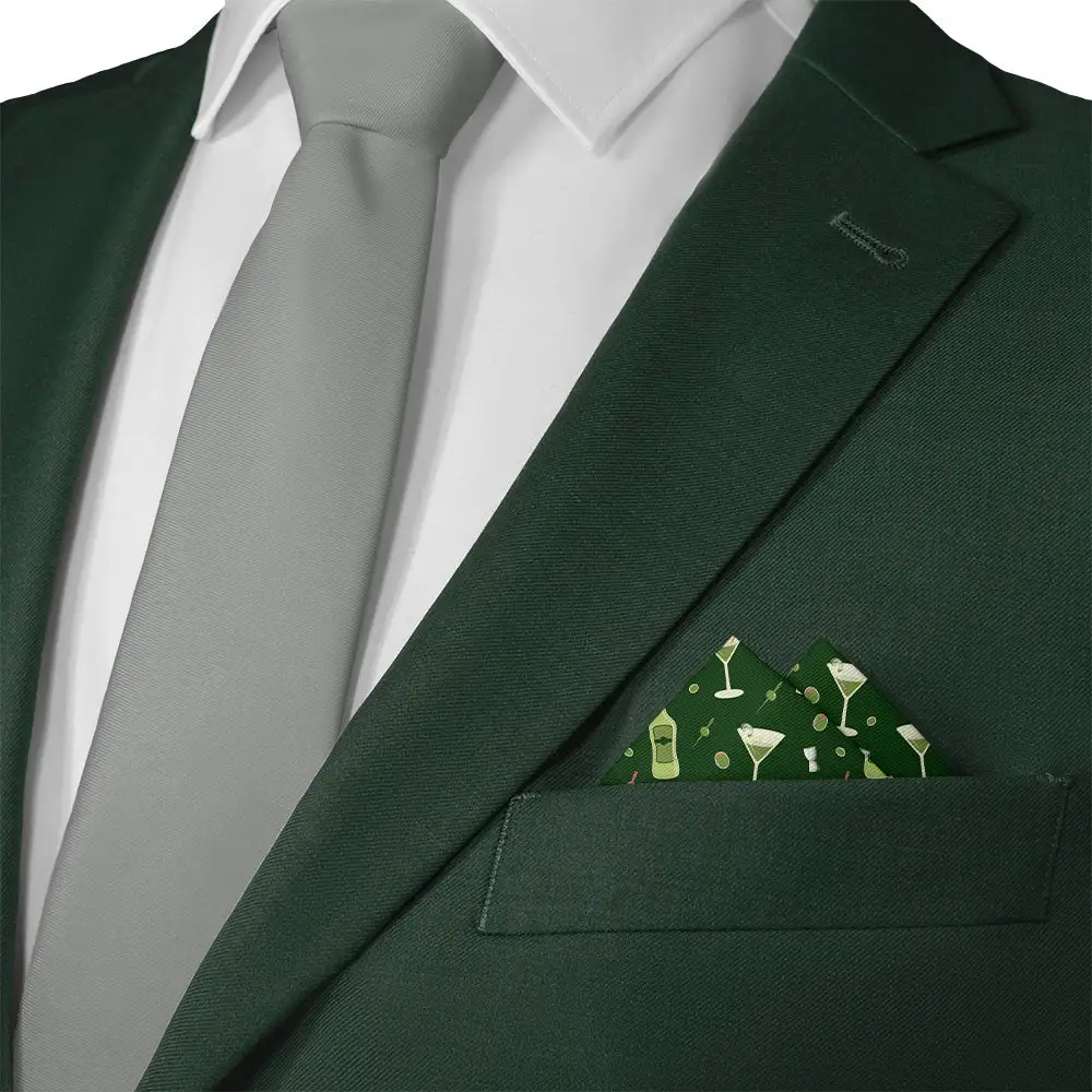 Refined Composed Novelty Food And Drink Motif Pocket Square