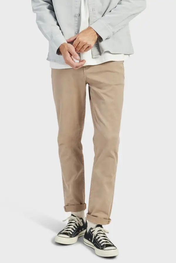 Relaxed Tapered Cotton Twill Casual Trousers