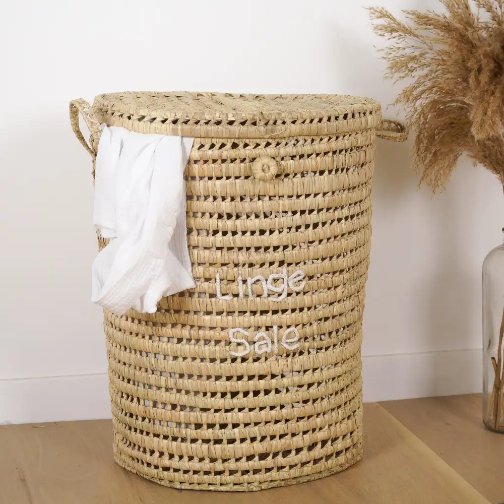 Personalized Round Palm Laundry Basket