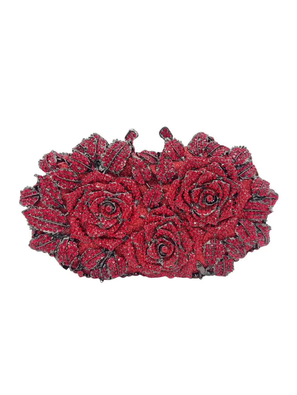 Lilith Cut-out Rose and Rhinestone Clutch