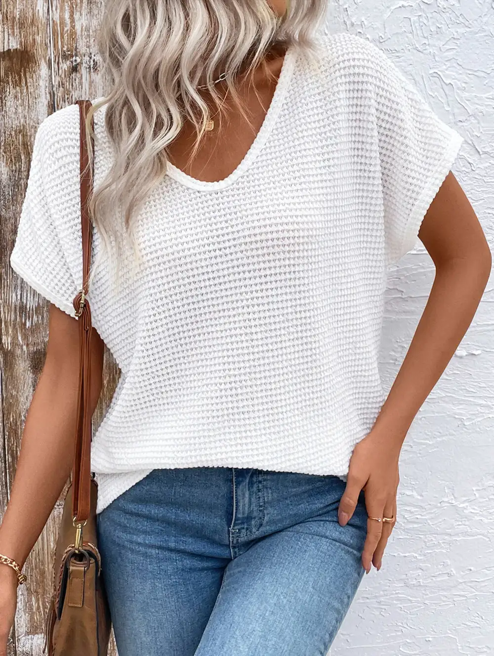 Lace Patchwork Textured Tee